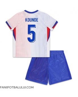 Franța Jules Kounde #5 Echipament de Fotbal Replică European 2024 Copii Deplasare (+ Șorturi)
